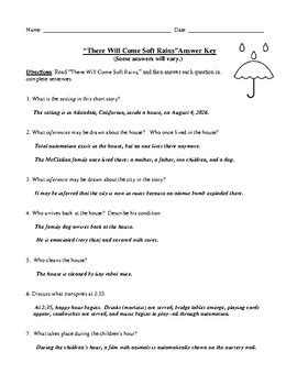 There Will Come Soft Rains Exam Answer Key 